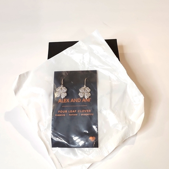 Alex and Ani Jewelry - Alex and ani four leaf clover earrings NWT